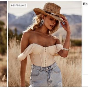 NWT 12th Tribe BESAME CREAM CORSET TOP